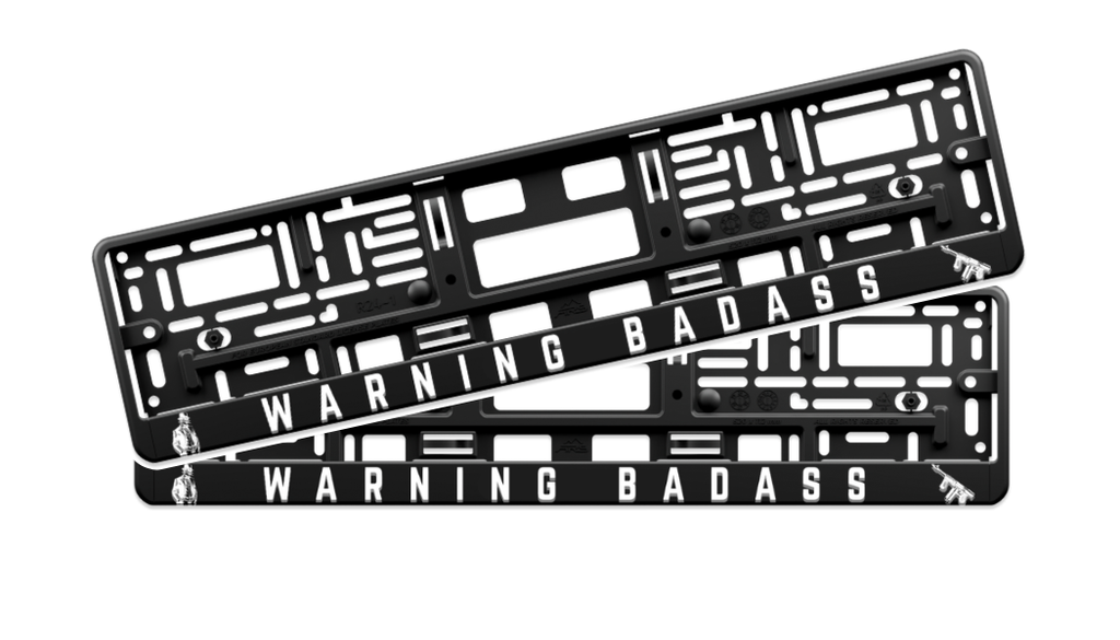 WARNING BADASS – Street License Plate Frame 3D