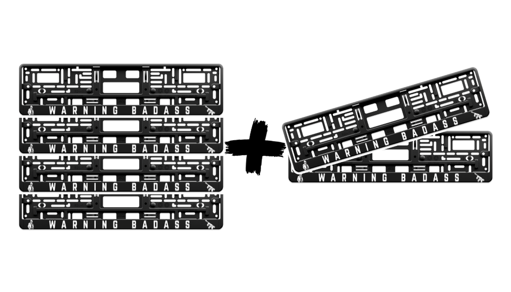 WARNING BADASS – Street License Plate Frame 3D