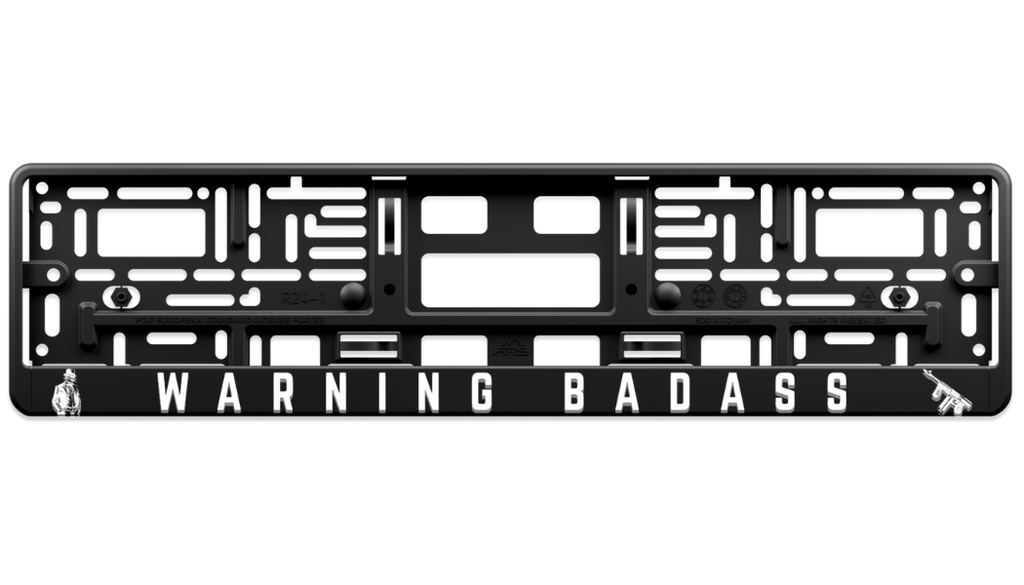 WARNING BADASS – Street License Plate Frame 3D