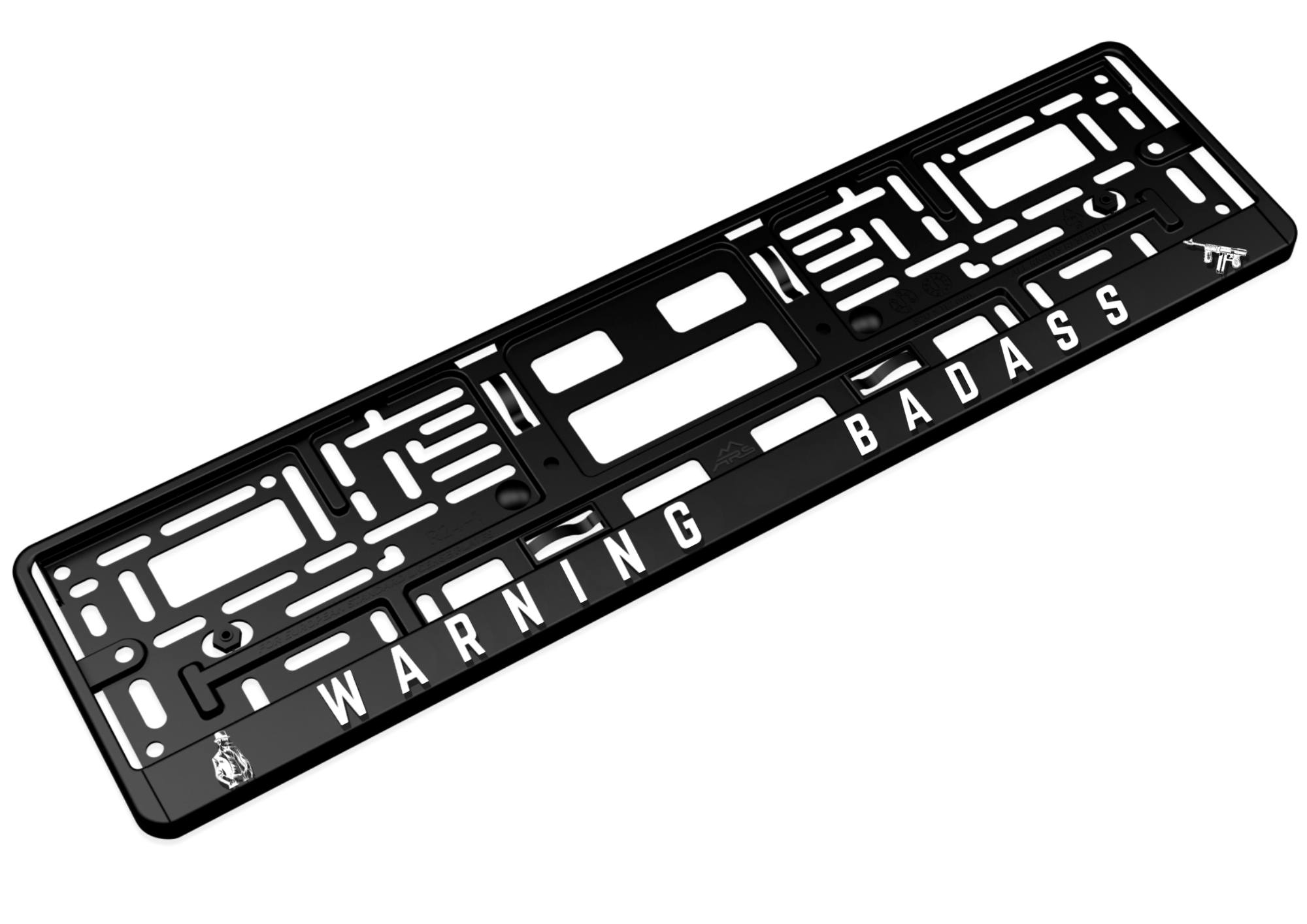 WARNING BADASS – Street License Plate Frame 3D